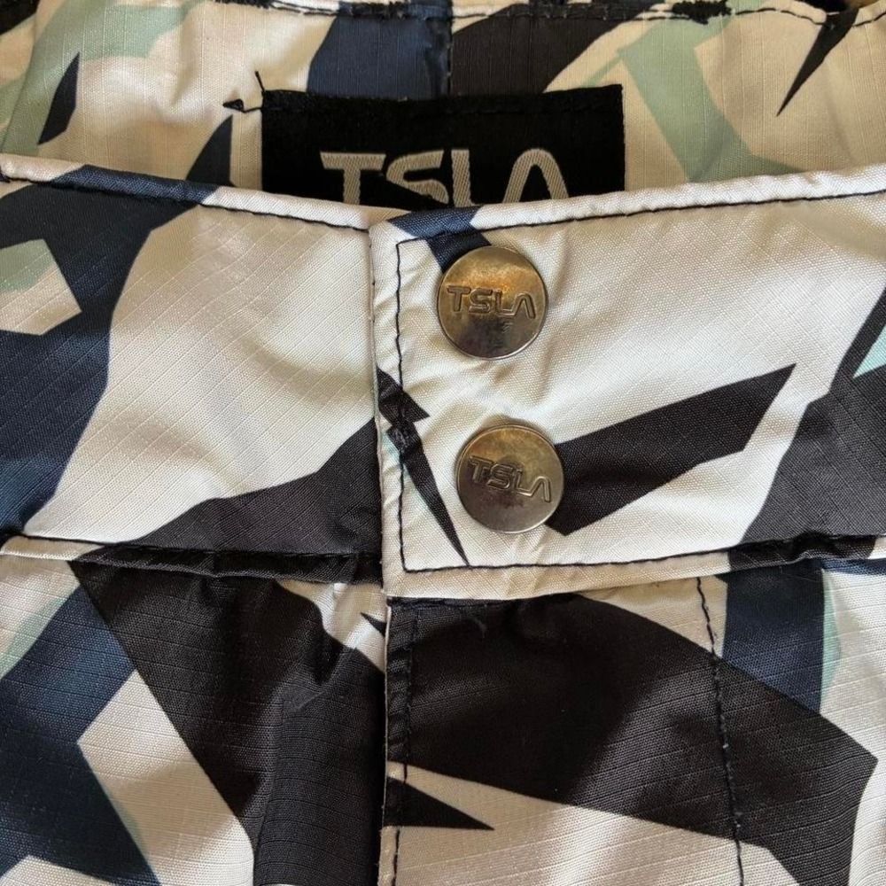 TSLA white & blue camo snow pant ski pants Size S - Picture 3 of 6